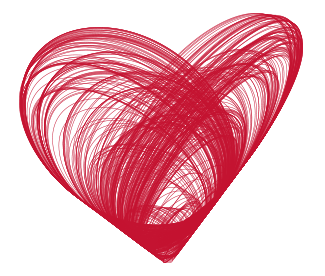 Abstract red line drawing in the shape of a heart